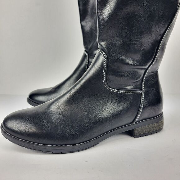 Sofft Eurosoft Selden Lace up Tall Knee high Boot Faux Leather Black 7M - Picture 2 of 13